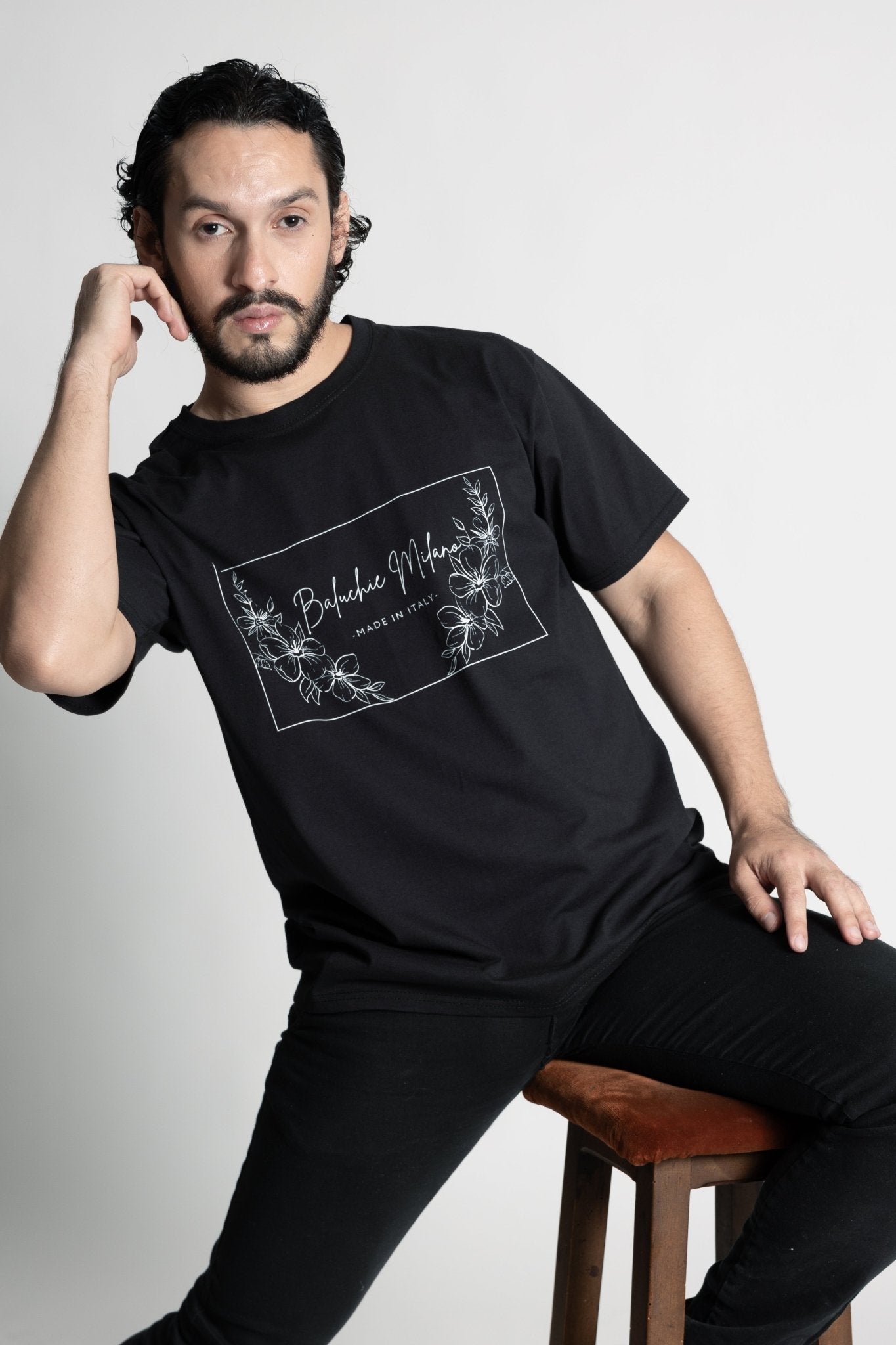 BALUCHIE MILANO Signature Flower Slim - Fit T-Shirt - Baluchie® MilanoT-ShirtS