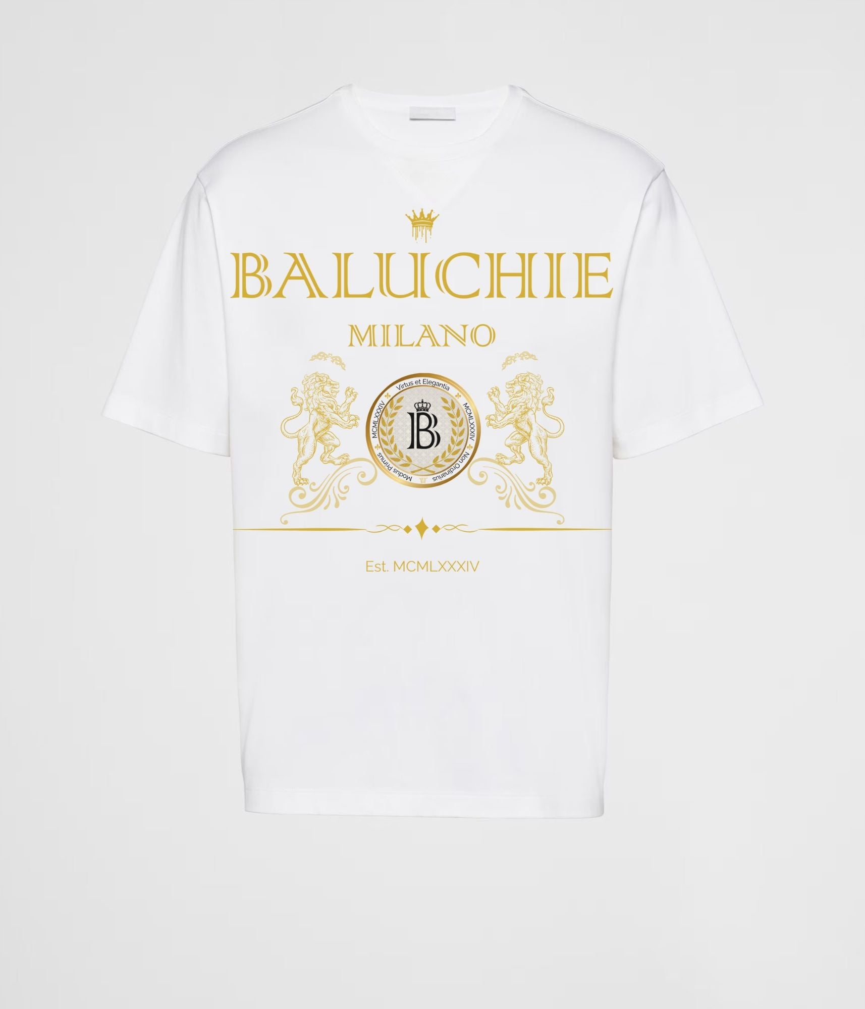 The Regal Crest Tee - Baluchie® MilanoT-ShirtWhite